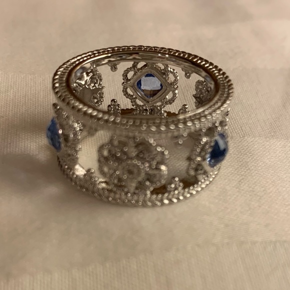 Judith Ripka Fleur Blue Sapphire & Topaz Silver Ring - Picture 5 of 9